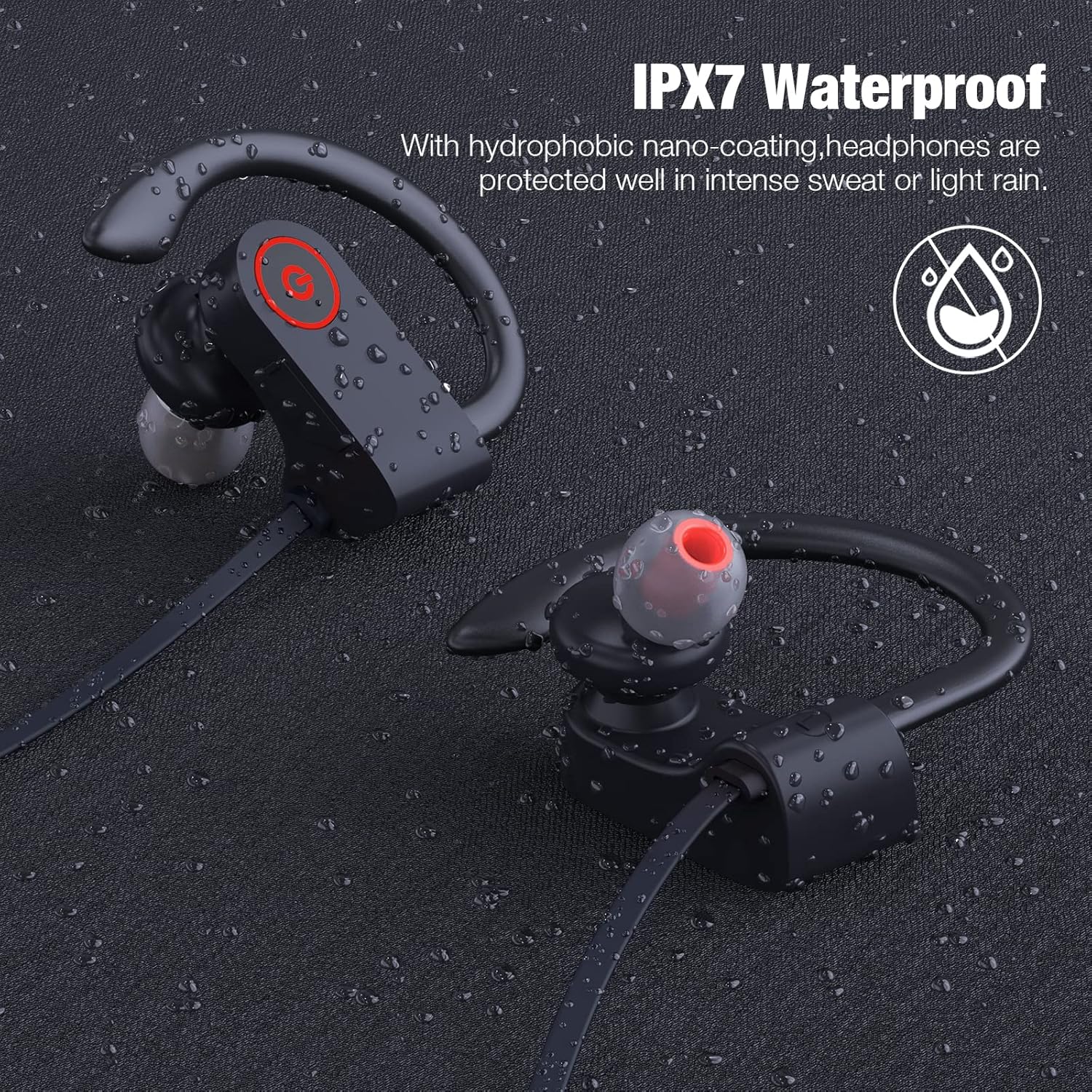 JOYWISE Bluetooth Wireless Headphones 16H Playtime Earbuds with Mic Stereo in-Ear Earphones, IPX7 Waterproof Sports Sound Isolation Headsets for Running, Gym, Workout - Image 5