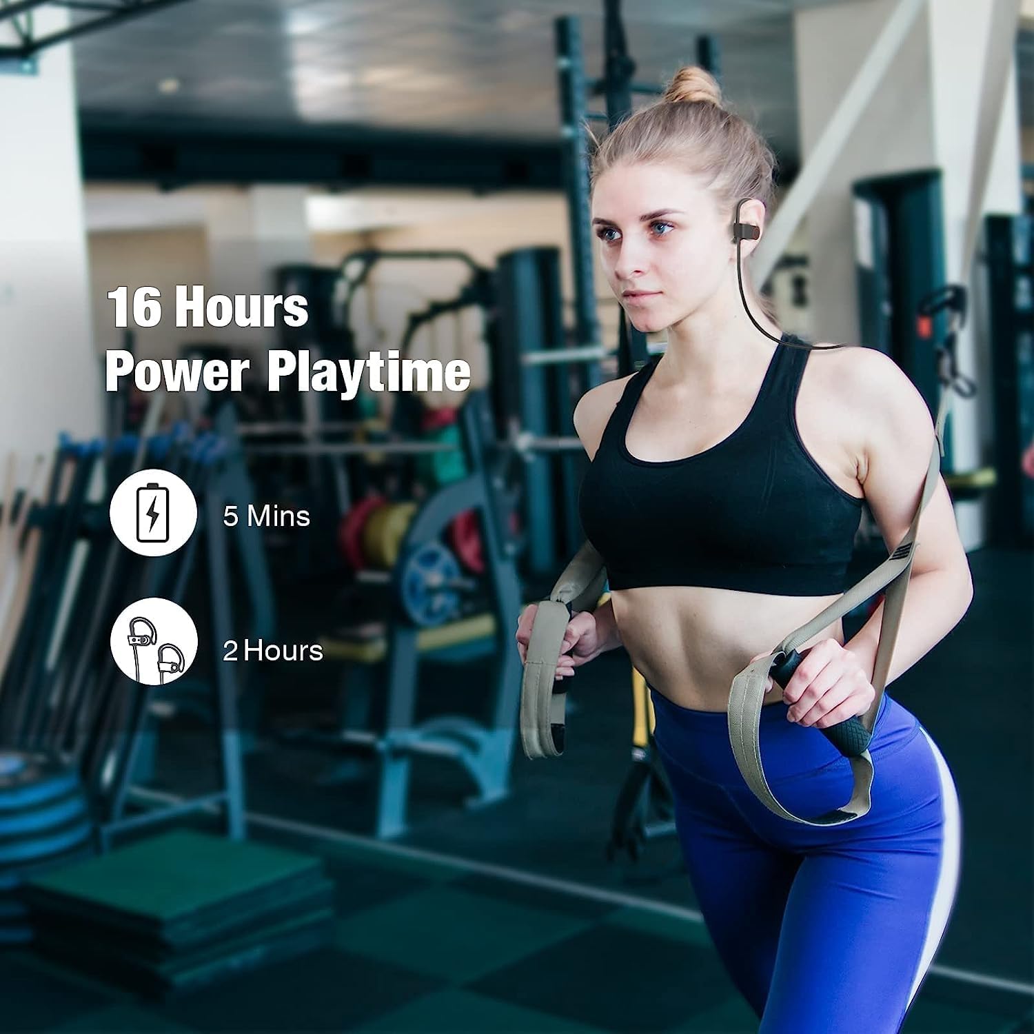 JOYWISE Bluetooth Wireless Headphones 16H Playtime Earbuds with Mic Stereo in-Ear Earphones, IPX7 Waterproof Sports Sound Isolation Headsets for Running, Gym, Workout - Image 6